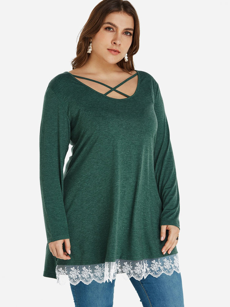 Ladies Green Plus Size Tops