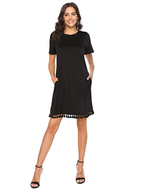 Womens Short Sleeve Mini Dress