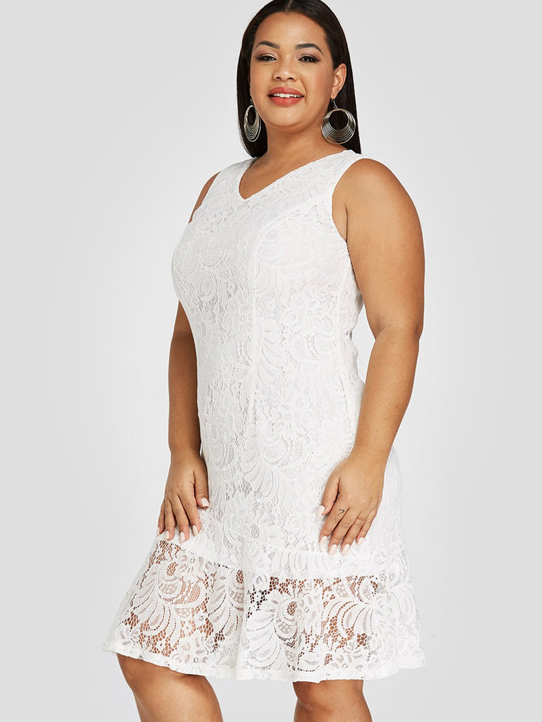 Ladies White Plus Size Dresses