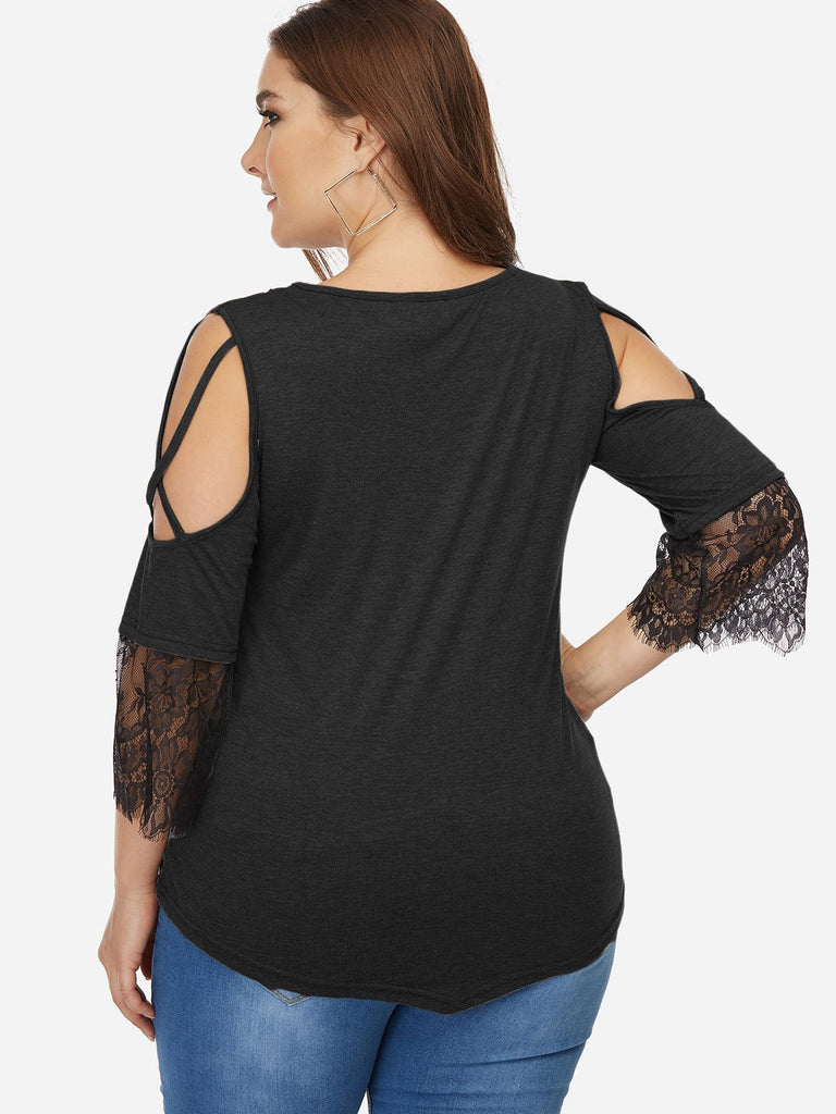 Womens Black Plus Size Tops