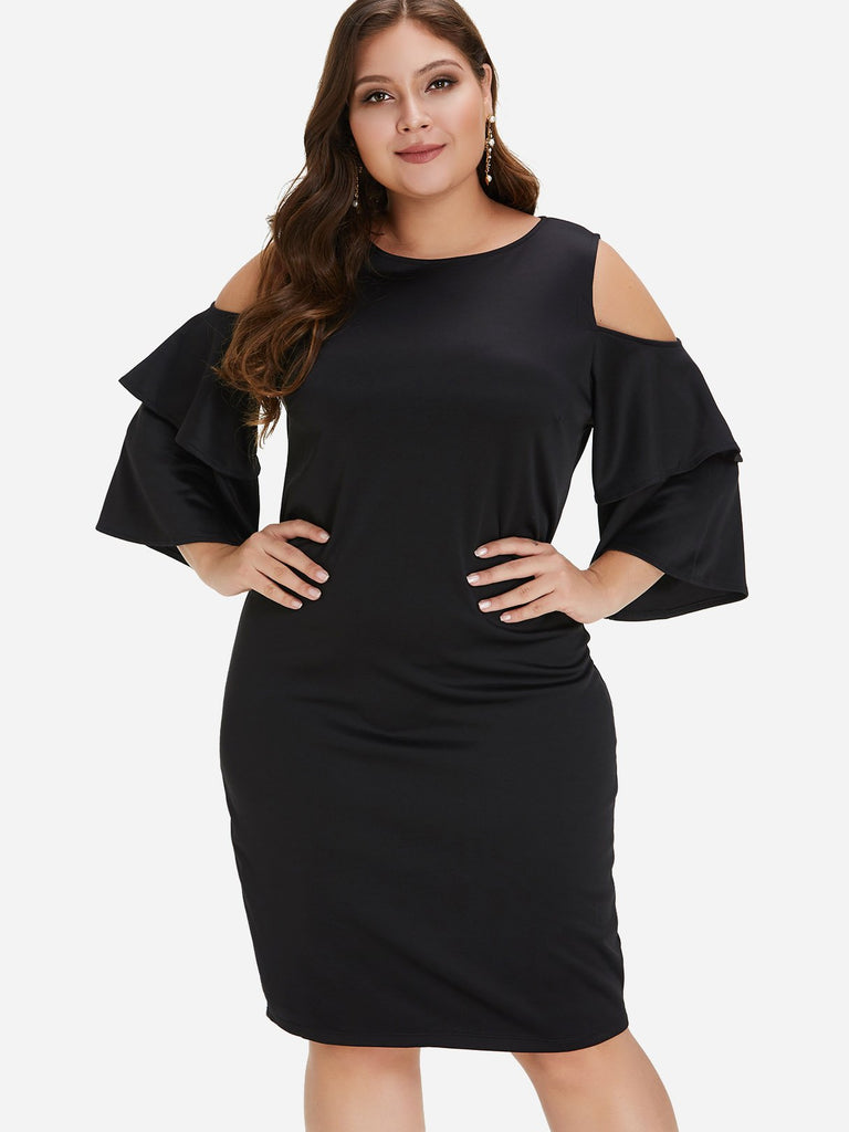 Womens 3/4 Sleeve Plus Size Dress