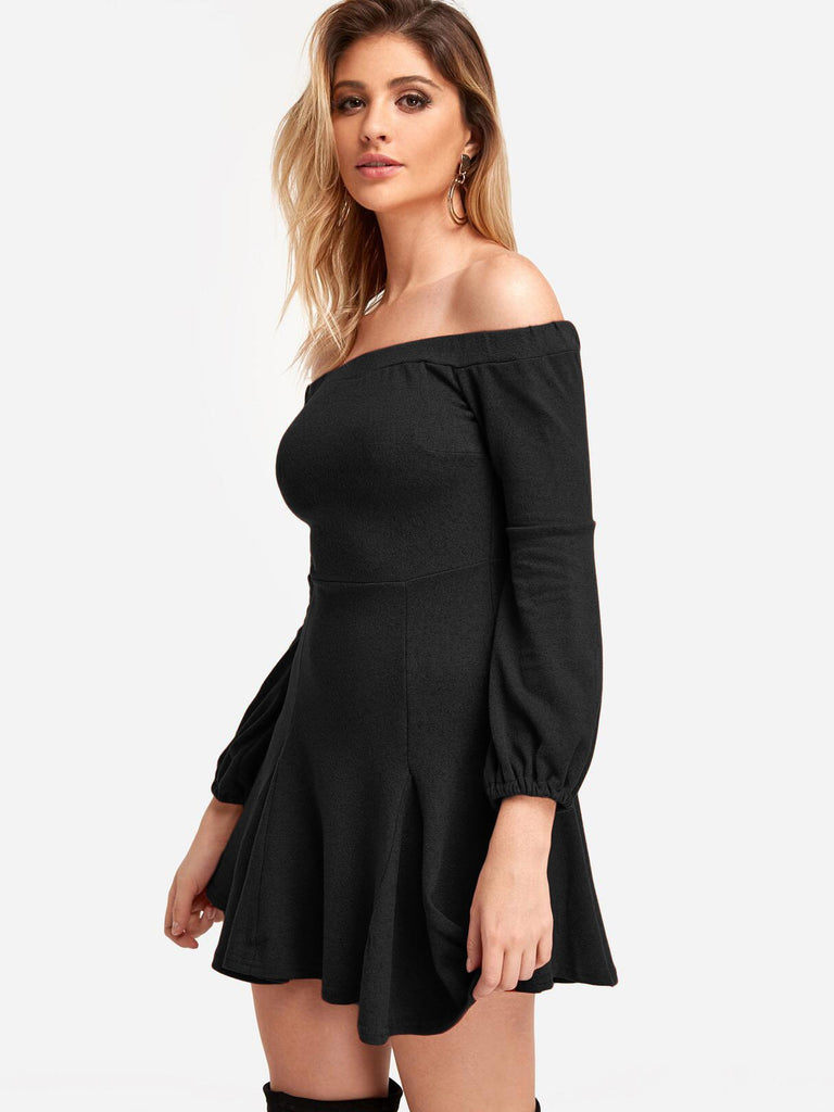 Ladies Black Off The Shoulder Dresses