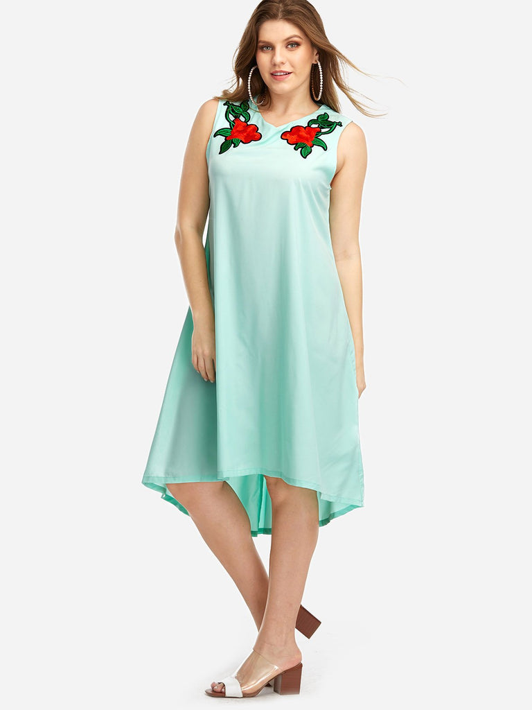 Ladies Aquamarine Plus Size Dresses