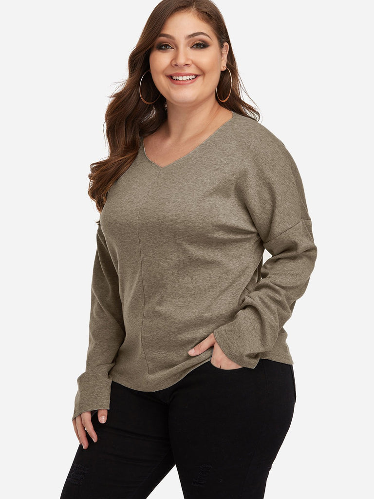 Ladies V-Neck Plus Size Tops