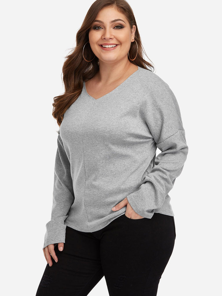 Ladies Grey Plus Size Tops