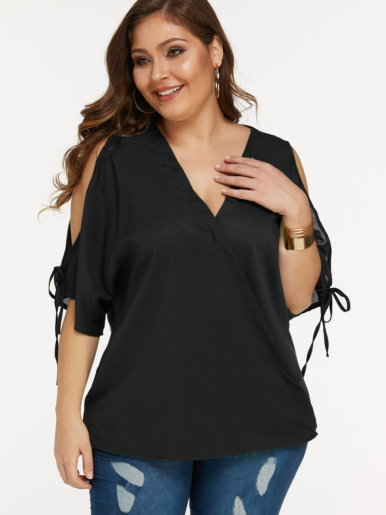 Ladies Black Plus Size Tops