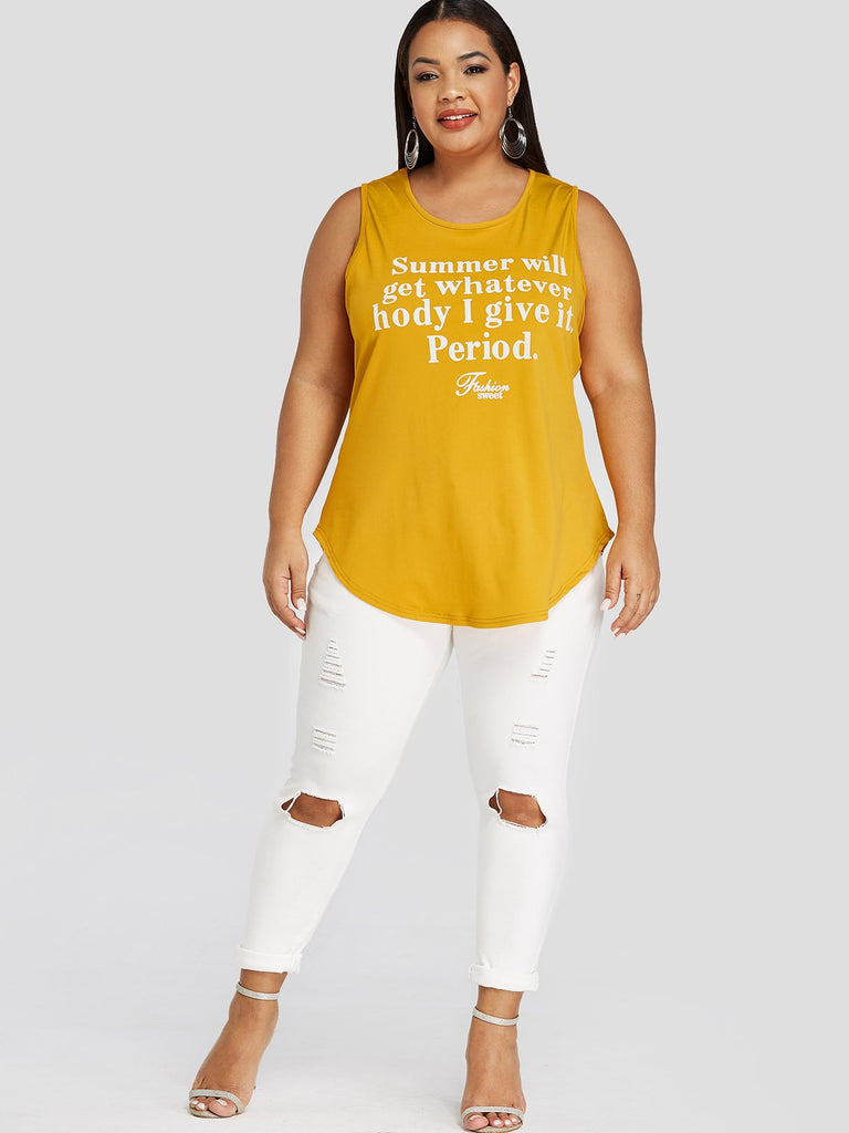 Womens Yellow Plus Size Tops