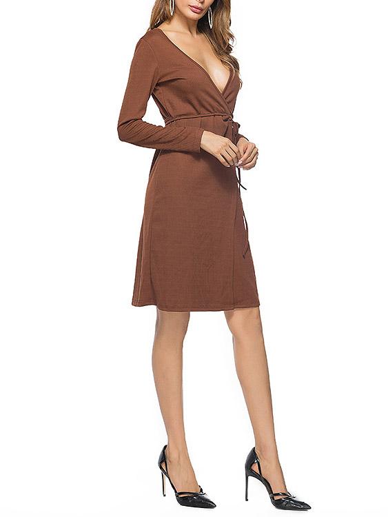 Ladies Brown Midi Dresses