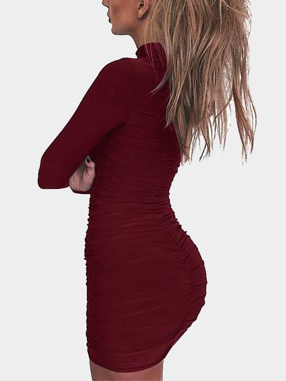 Womens Burgundy Bodycon Dresses