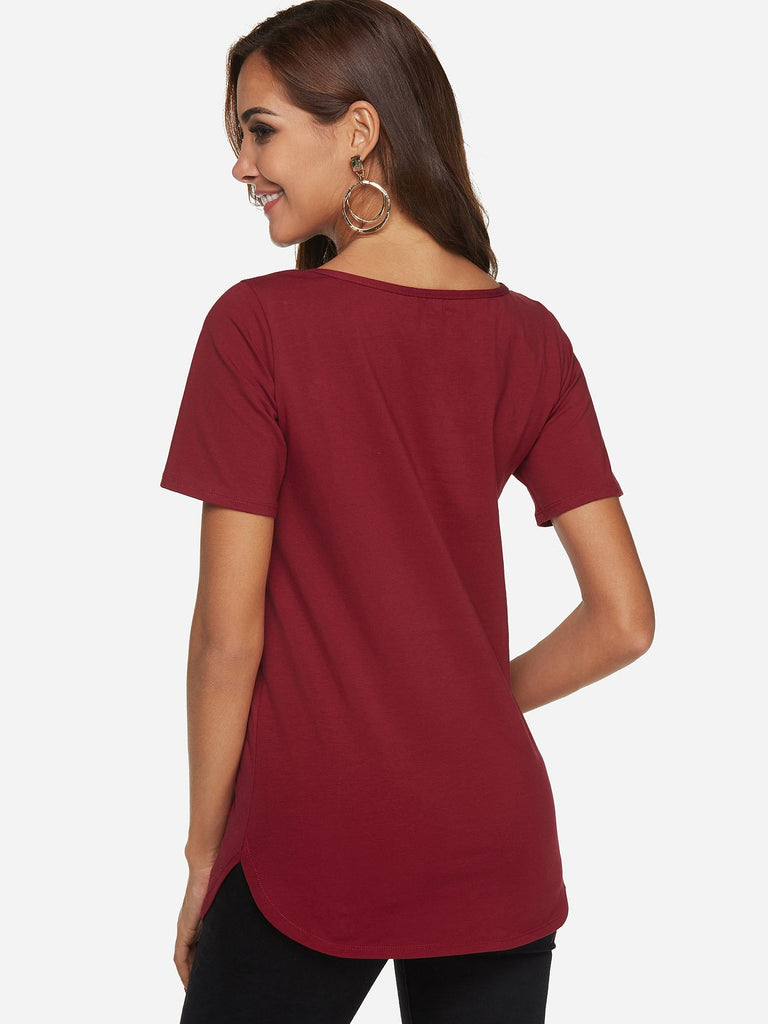 Womens Burgundy T-Shirts