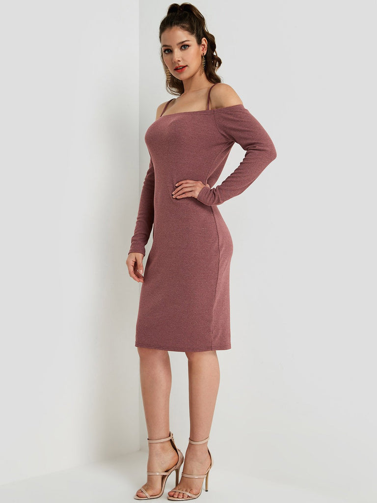 Ladies Rust Midi Dresses