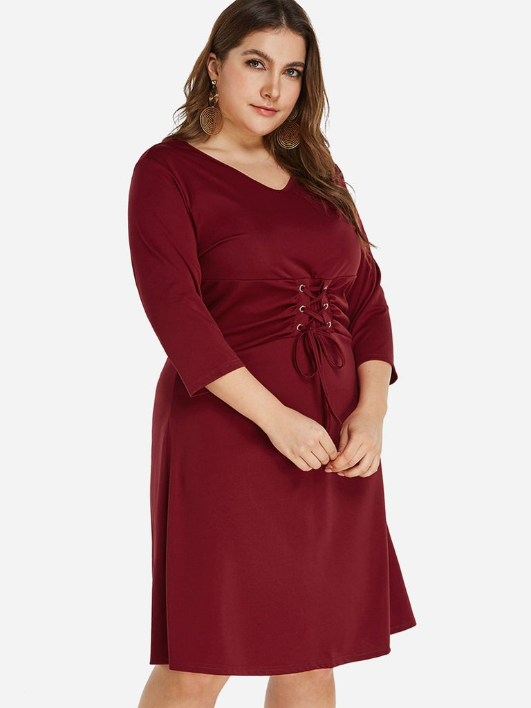 Ladies 3/4 Sleeve Plus Size Dress