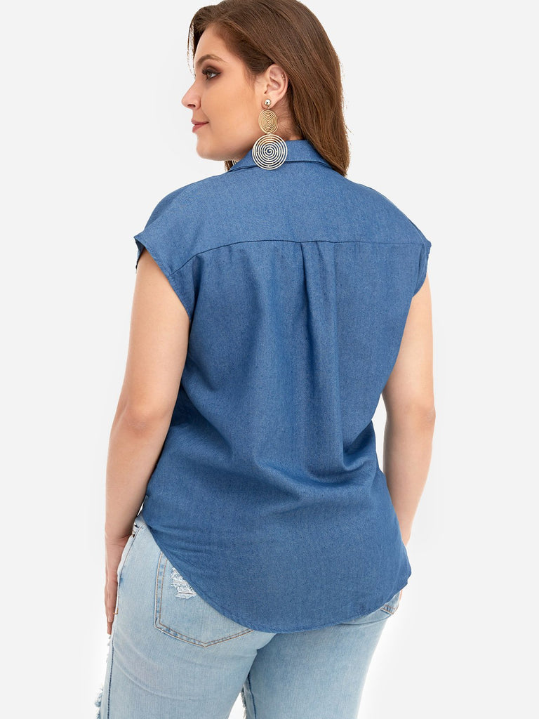 Womens Blue Plus Size Tops