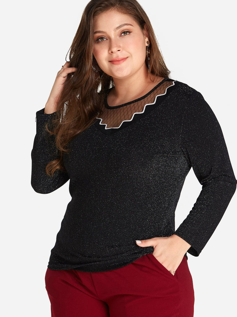 Ladies Long Sleeve Plus Size Tops