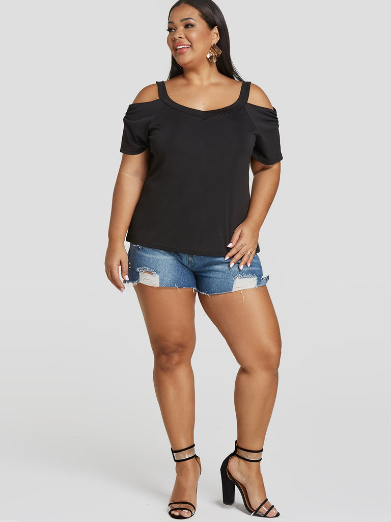 Womens Black Plus Size Tops