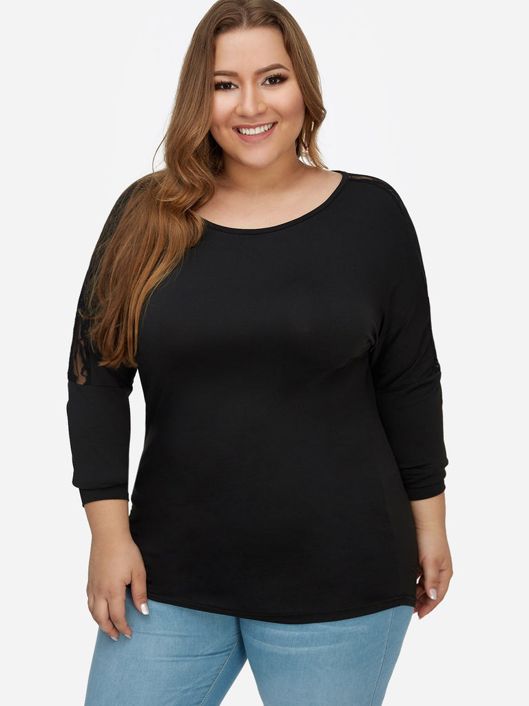 Ladies Black Plus Size Tops