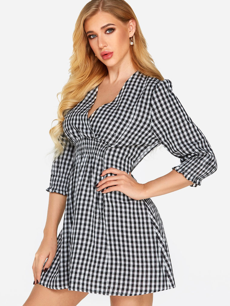 Ladies Grid Sexy Dresses