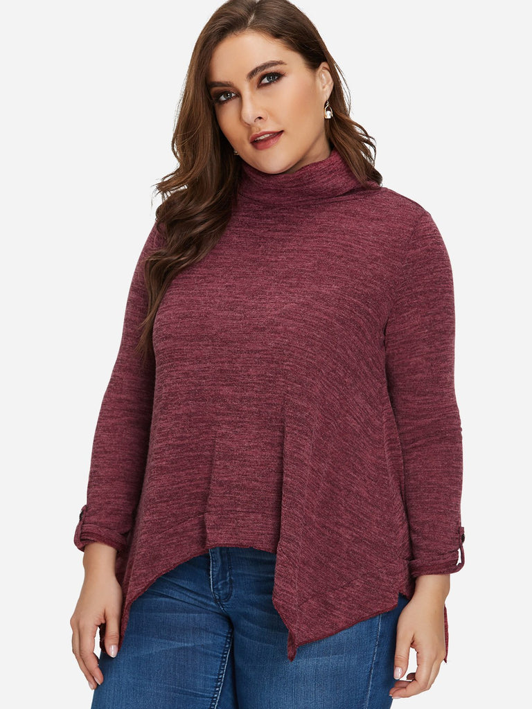 Ladies Burgundy Plus Size Tops