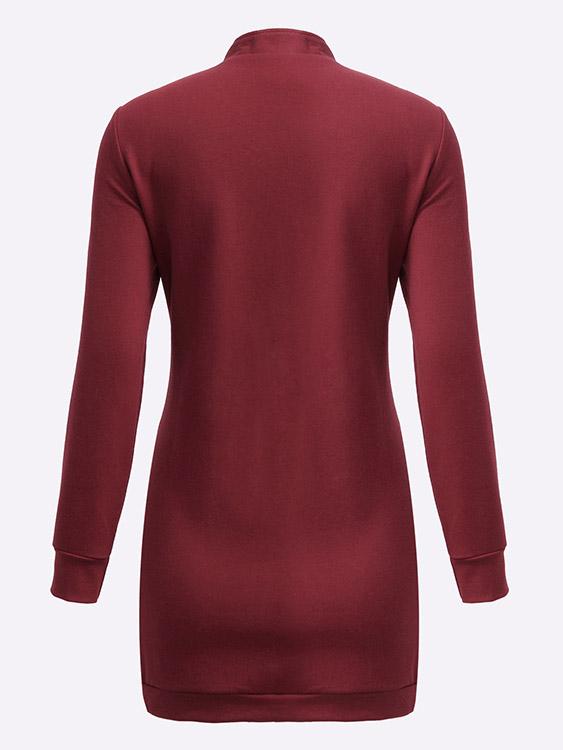 Ladies Burgundy Casual Dresses