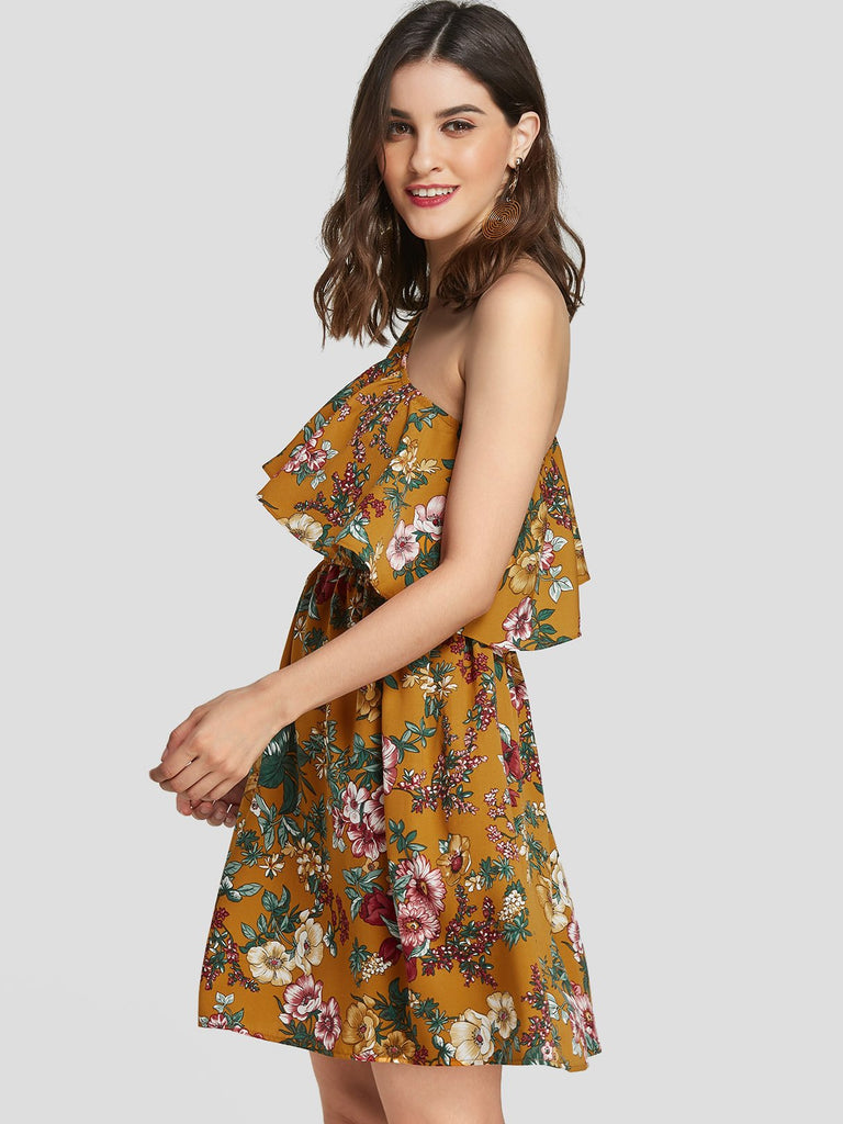 Ladies Yellow Floral Dresses