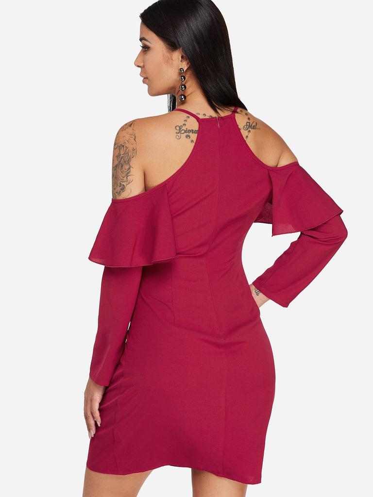 Womens Burgundy Sexy Dresses