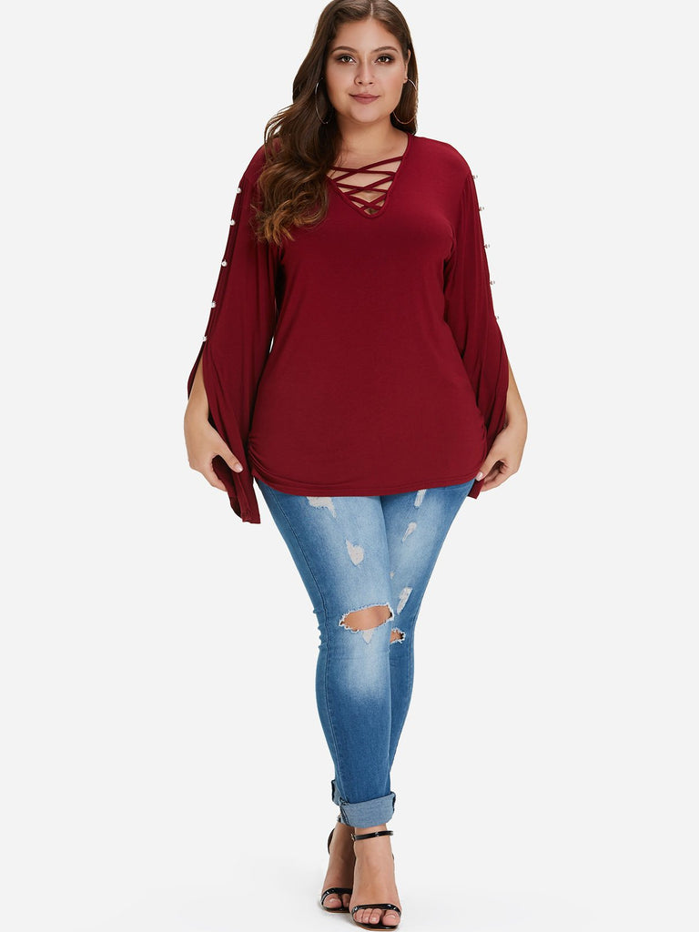 Ladies Plus Size Black Tops