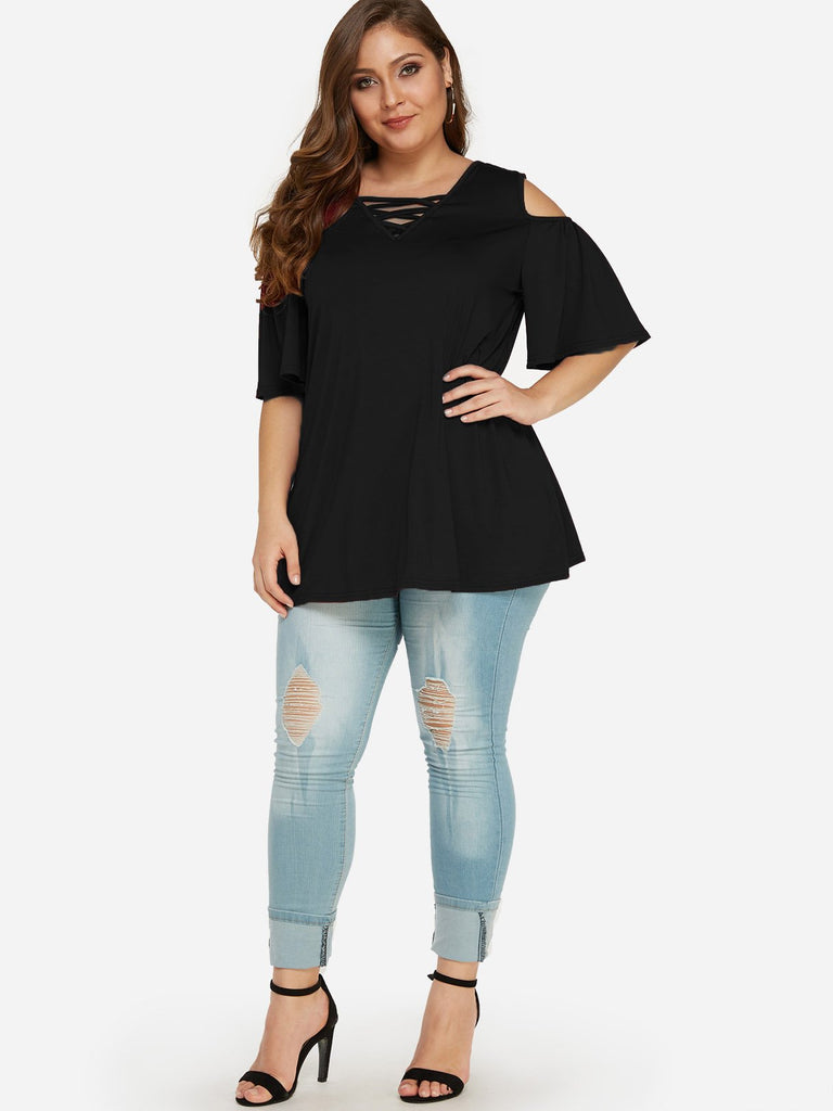 Womens Short Sleeve Plus Size Tops