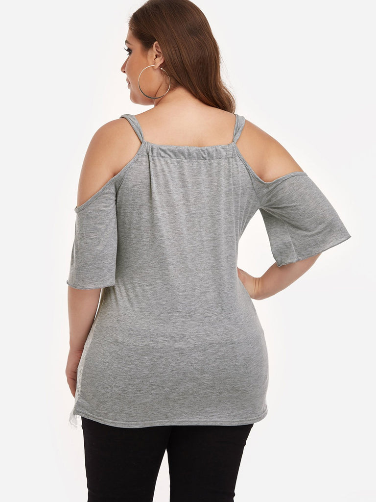 Womens Grey Plus Size Tops