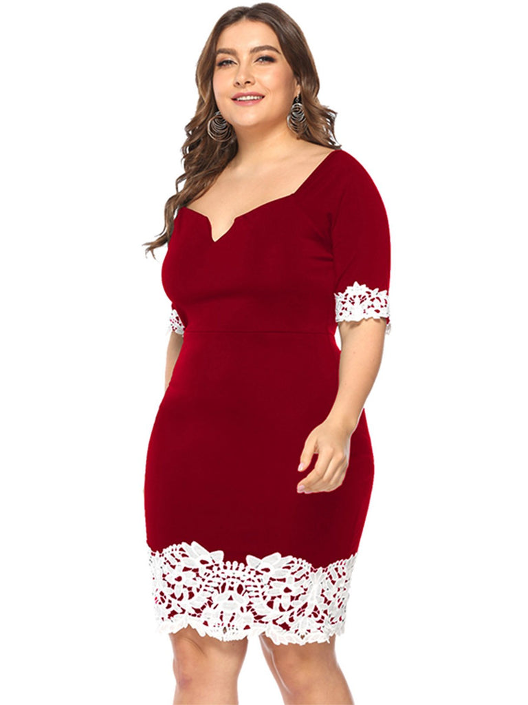 Womens Short Sleeve Plus Size Dress