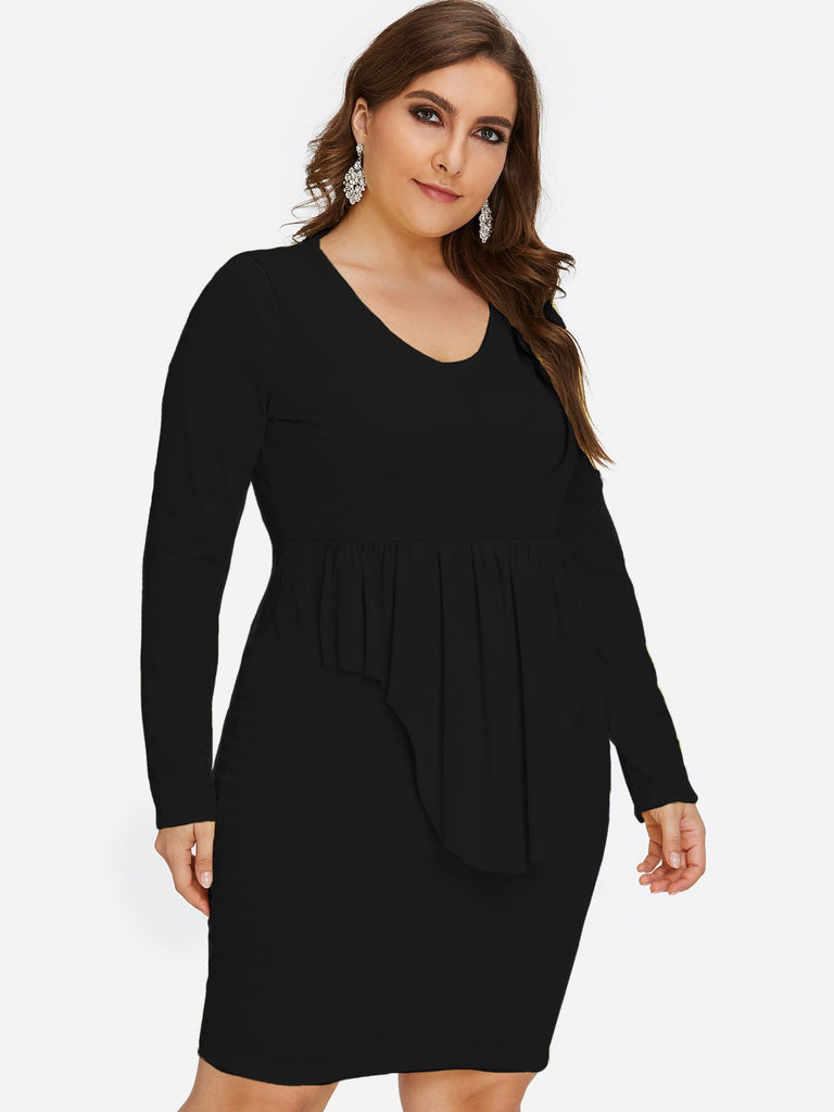 Womens Long Sleeve Plus Size Dress