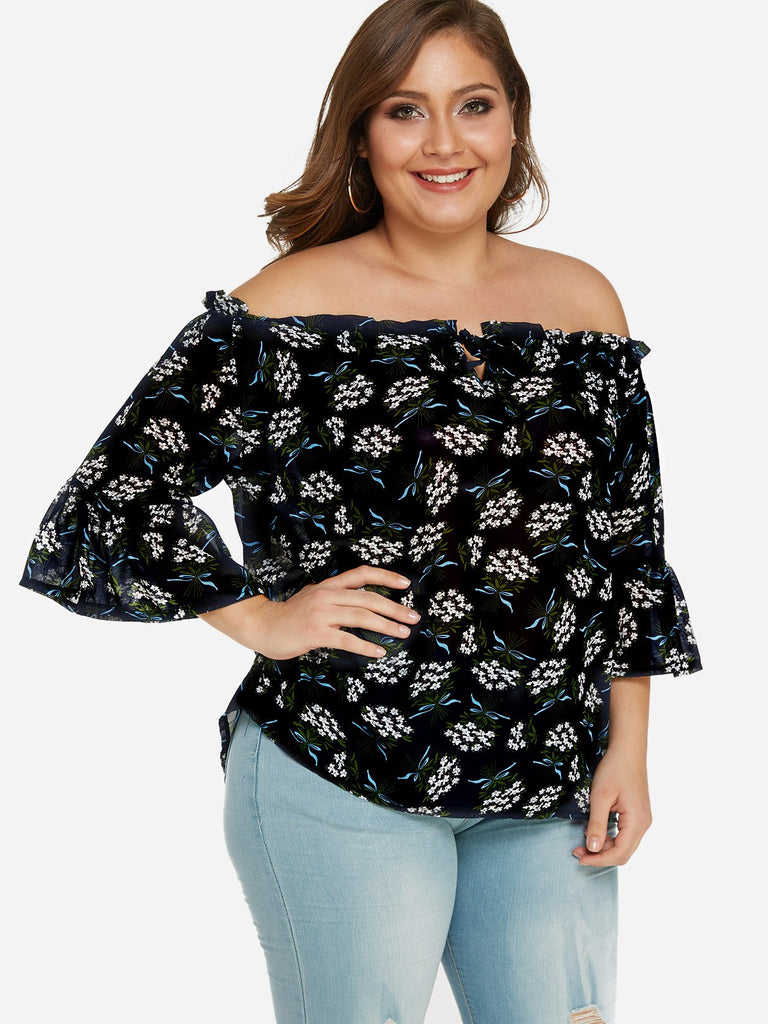 Ladies Off The Shoulder Plus Size Tops