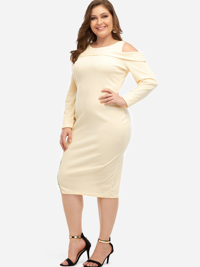 Ladies Cream Plus Size Dresses