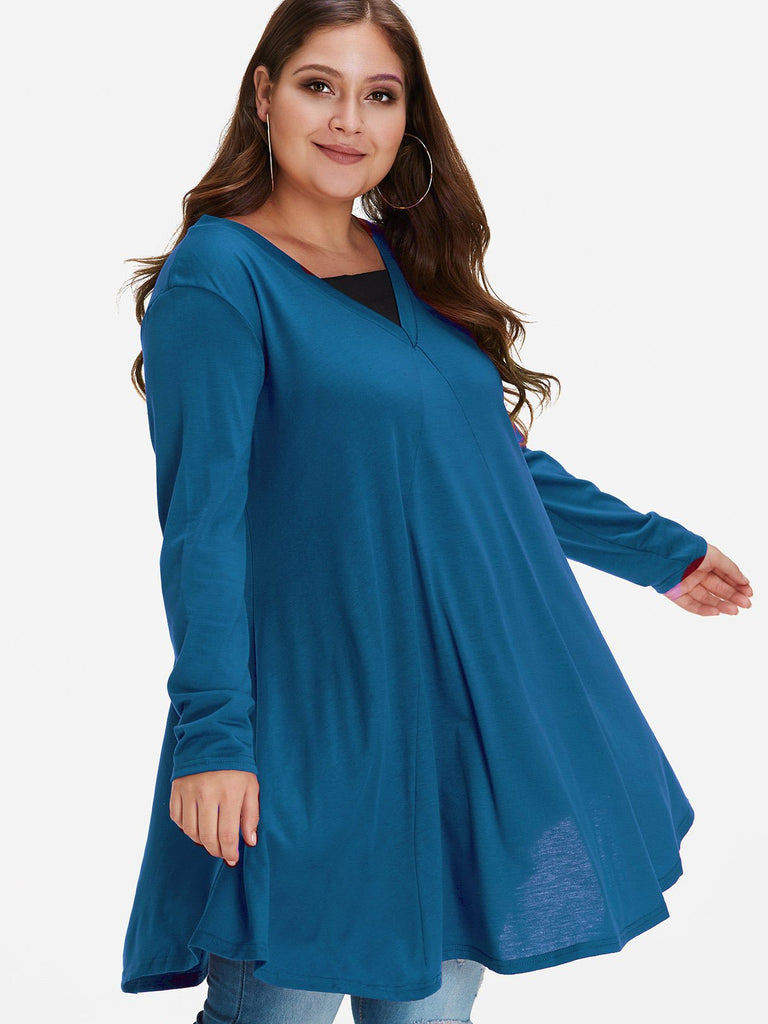 Womens Long Sleeve Plus Size Tops