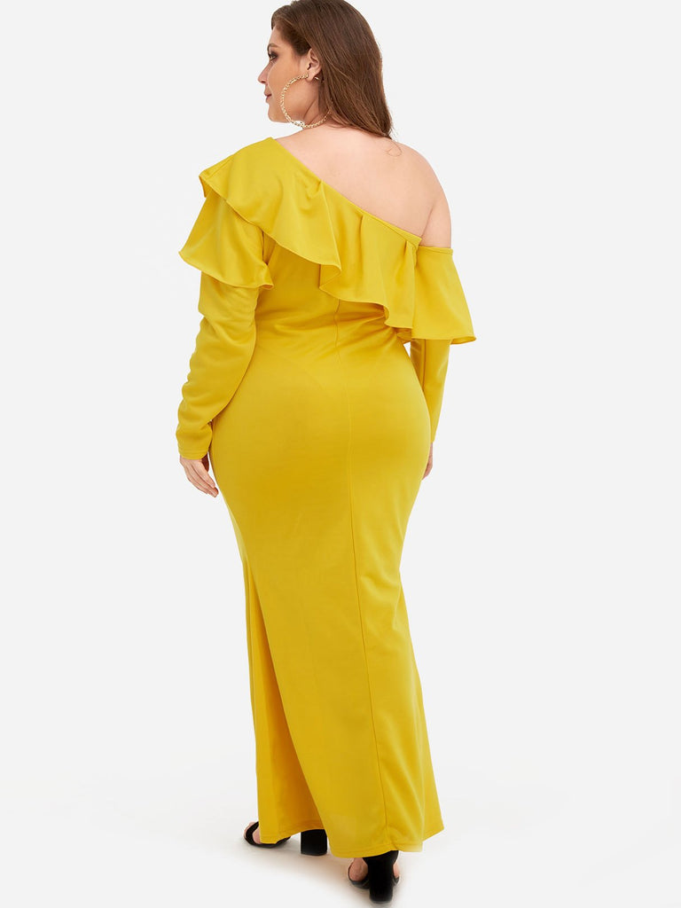 Womens Yellow Plus Size Dresses