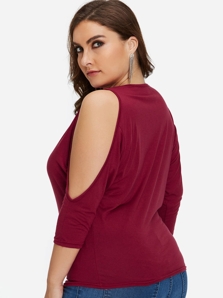 Womens Burgundy Plus Size Tops