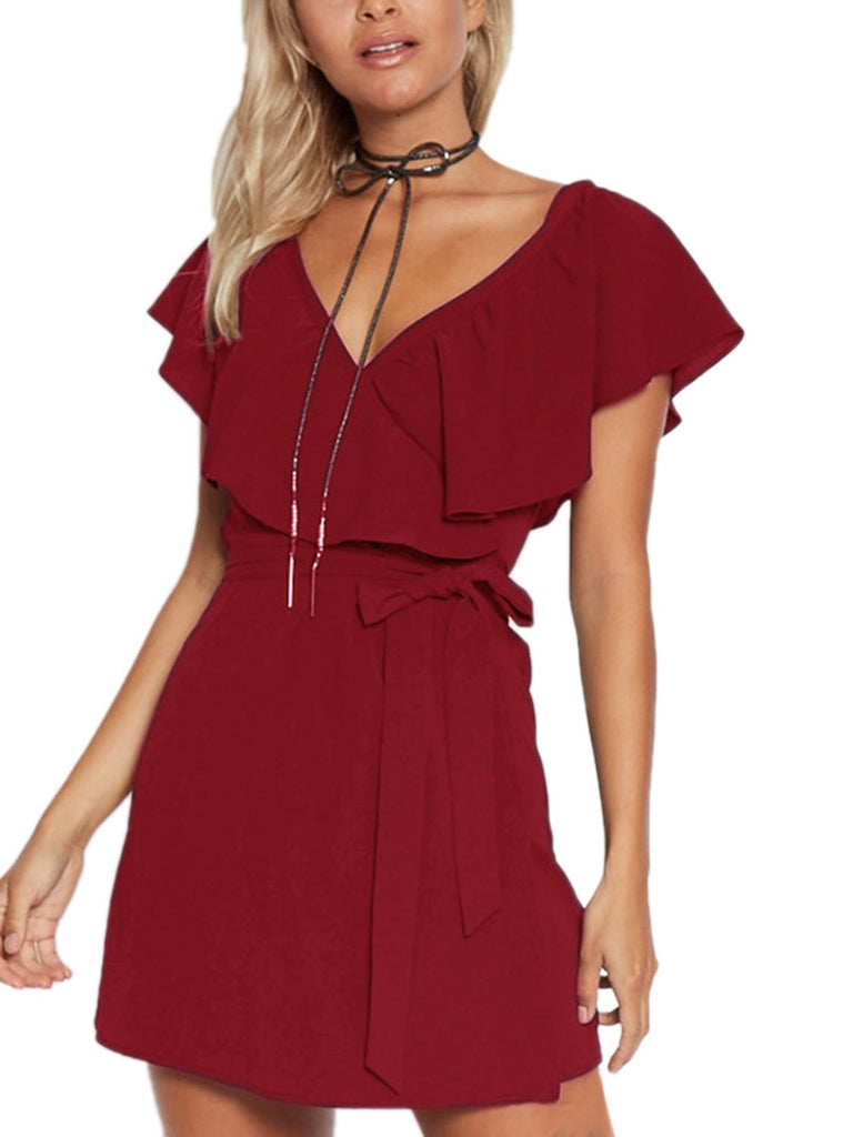 Ladies Burgundy Mini Dresses