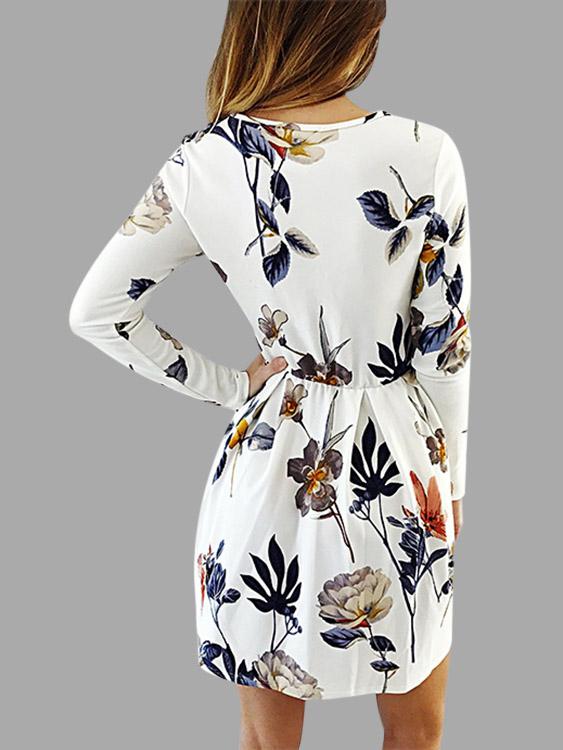 Womens White Floral Dresses