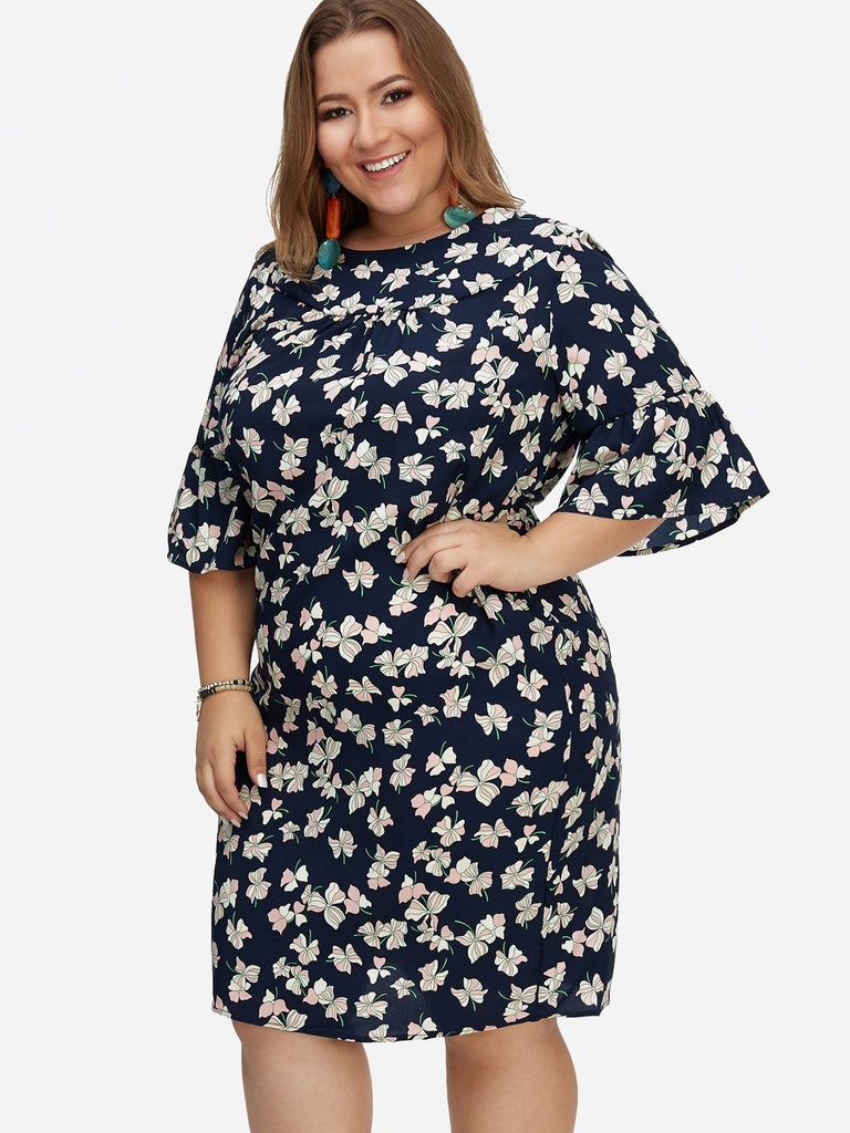 Ladies Navy Plus Size Dresses