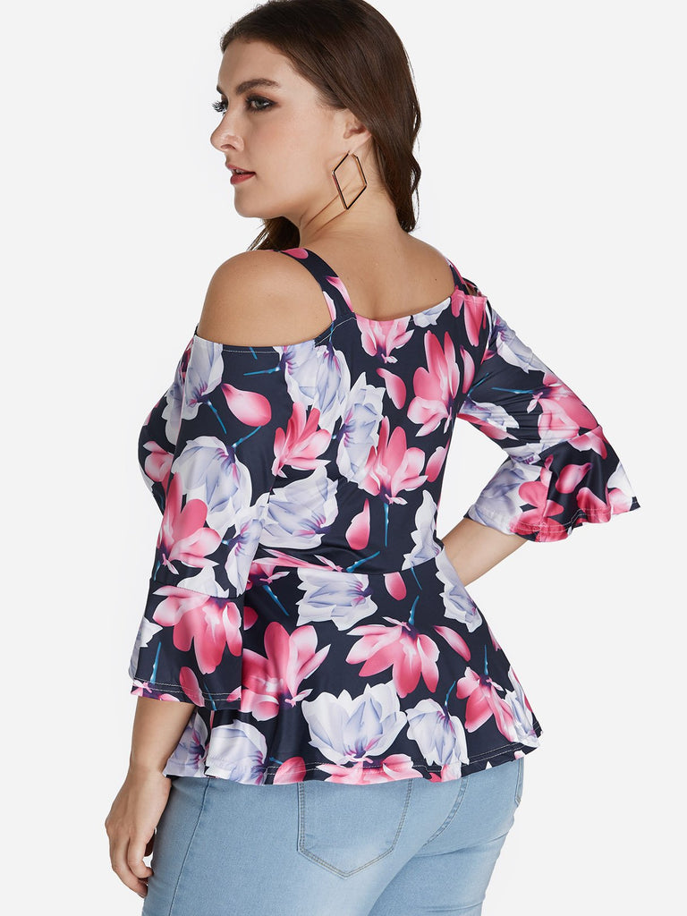 Womens Floral Plus Size Tops