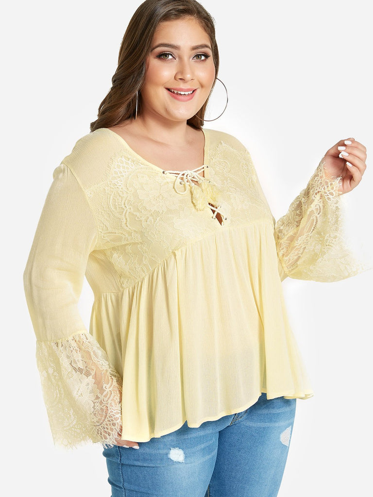 Ladies Long Sleeve Plus Size Tops