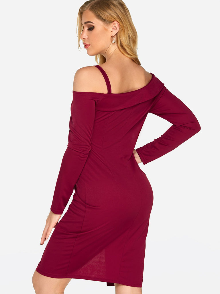 Womens Burgundy Sexy Dresses