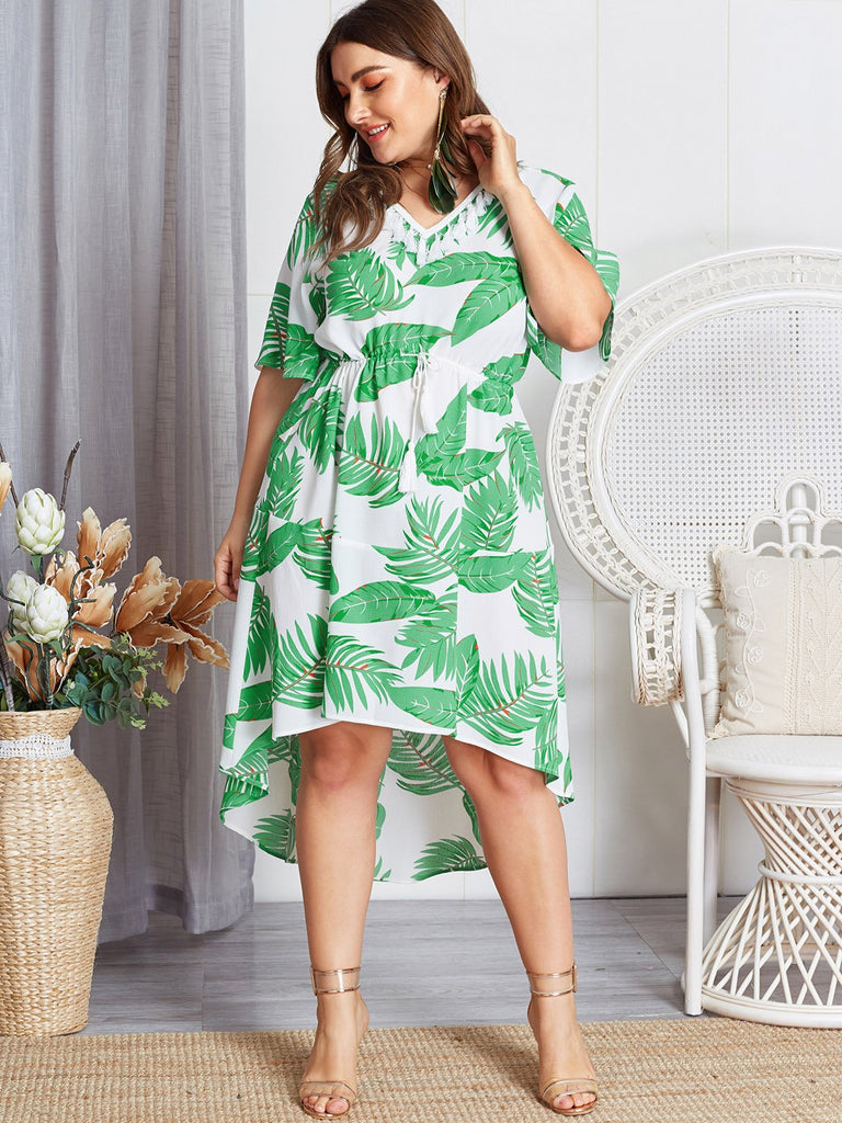 Womens Half Sleeve Plus Size Dress