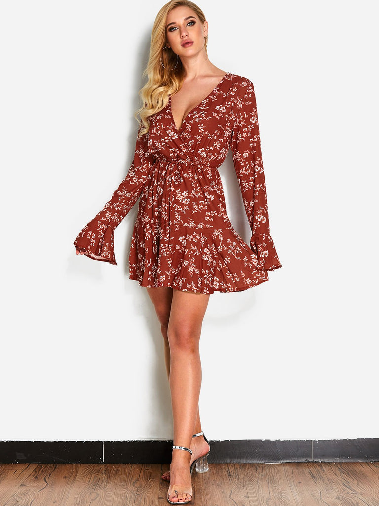 Womens Long Sleeve Mini Dress