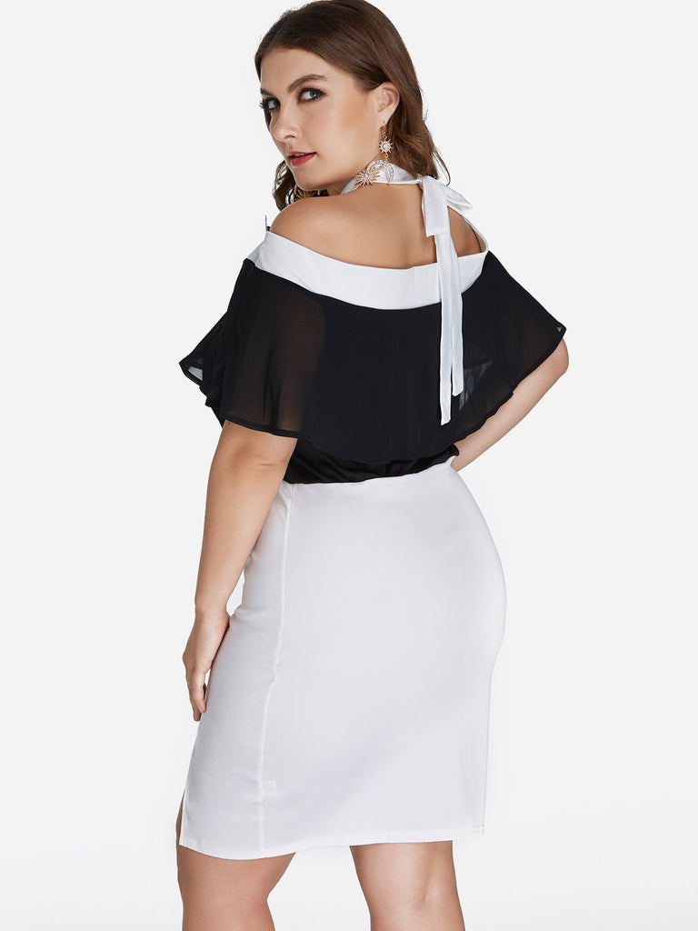 Womens Color Block Plus Size Dresses