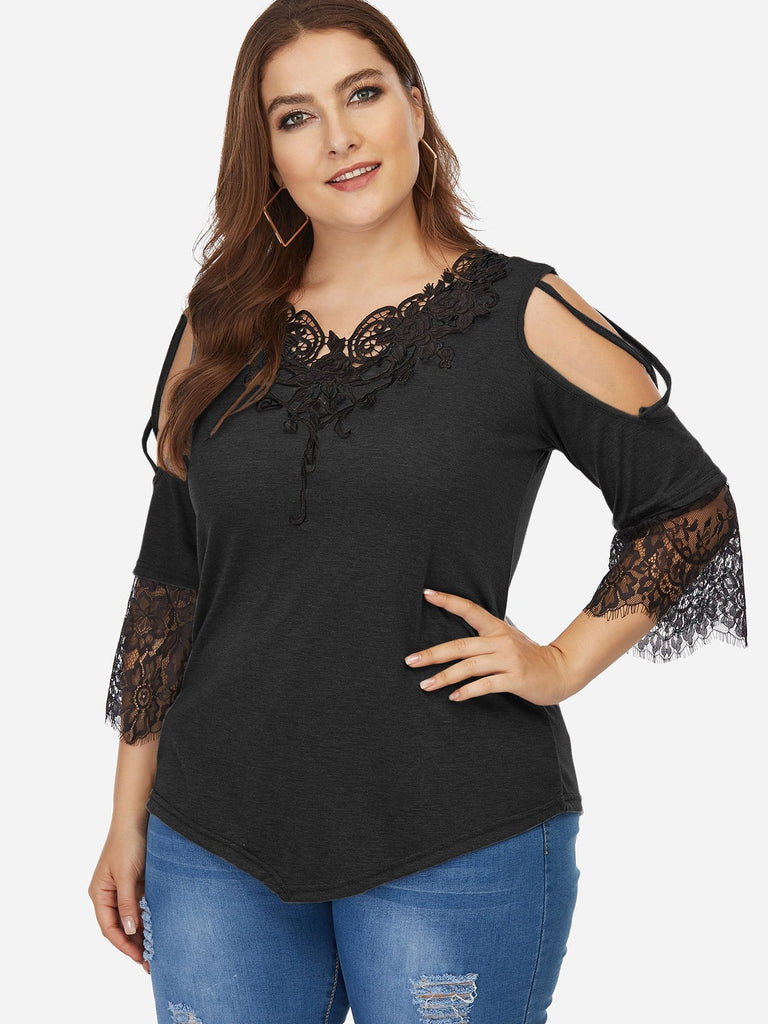 Ladies Black Plus Size Tops