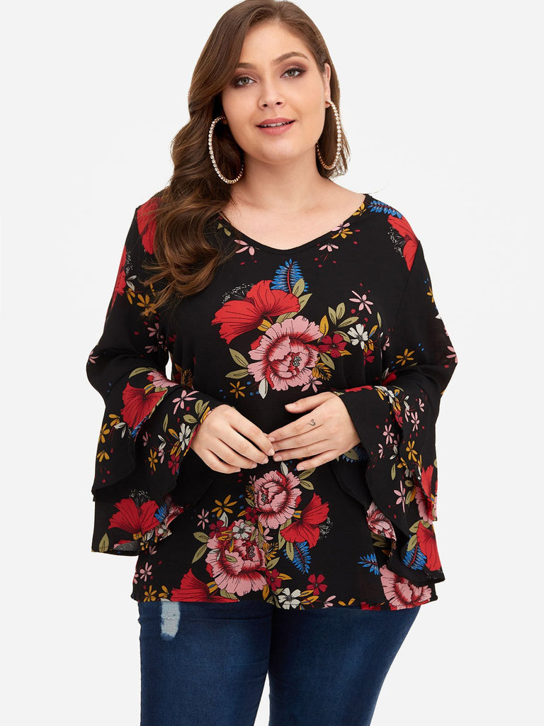 Ladies Black Plus Size Tops