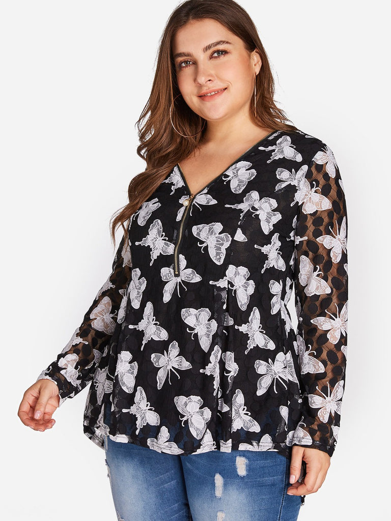 Ladies Black Plus Size Tops