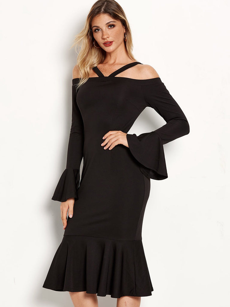 Ladies Long Sleeve Sexy Dress