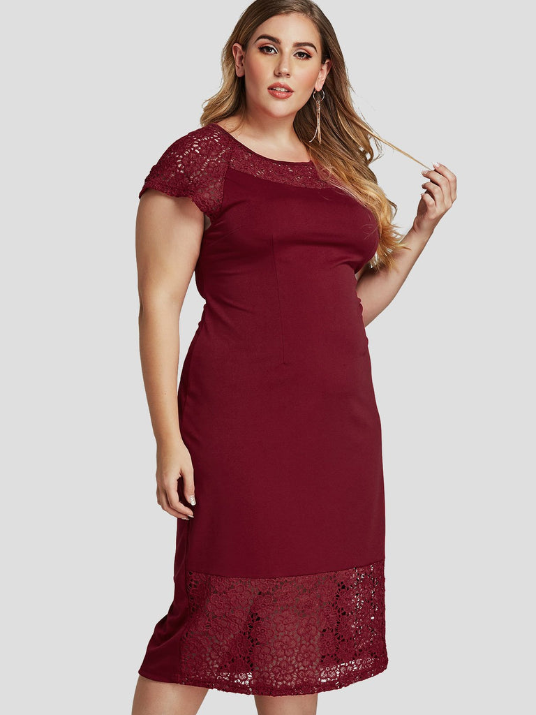 Ladies Short Sleeve Plus Size Dress