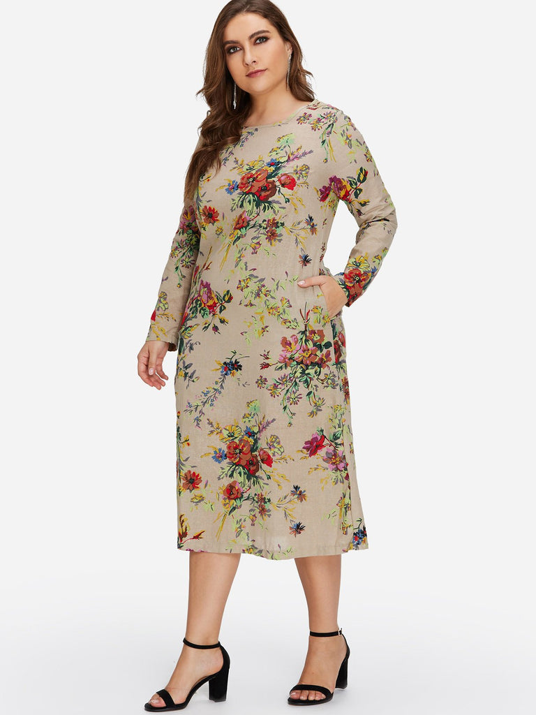 Plus Size Floral Print Dresses